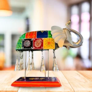 Metal bell elephant decor