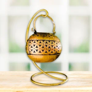 Metal tealight and incense holder with stand