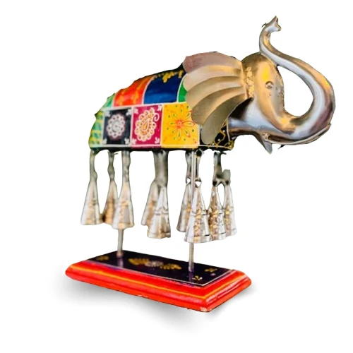 Metal bell elephant decor - Image 4