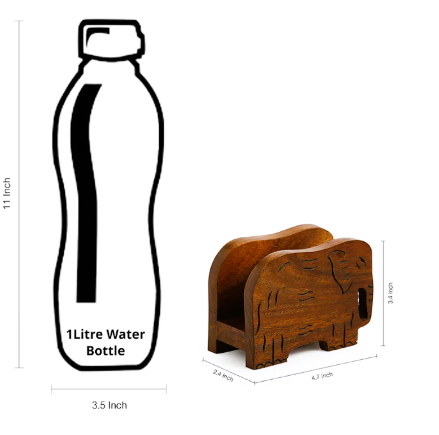 Hand-Carved Elephant Napkin Holder - Image 5