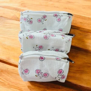 Block printing cotton pouch ( set of 3)