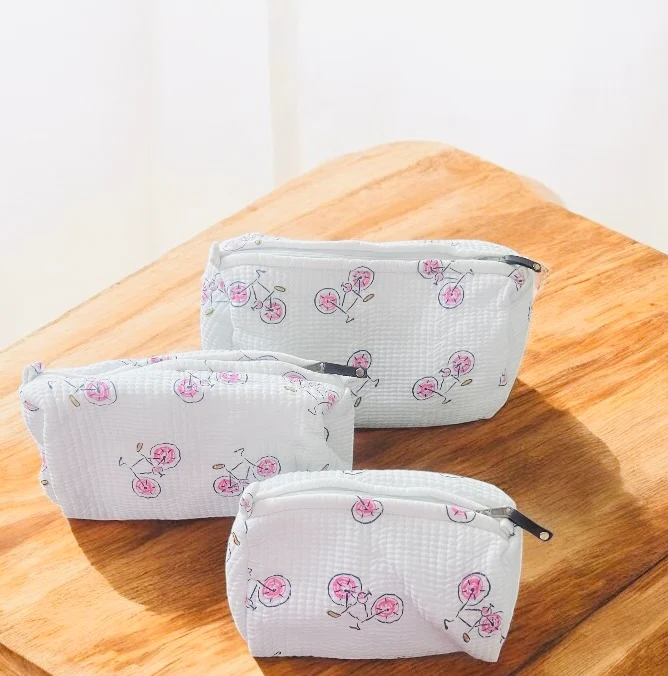 Block printing cotton pouch ( set of 3) - Image 2