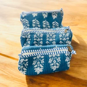 Block printing cotton pouch ( set of 3)