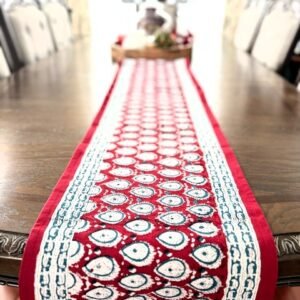 Hand Block-Printed Cotton Table Runner – Unique Dining Décor